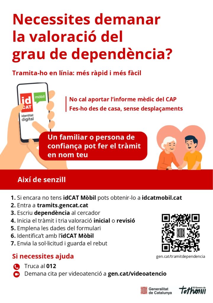 📢 Necessites demanar la valoració del grau de dependència?